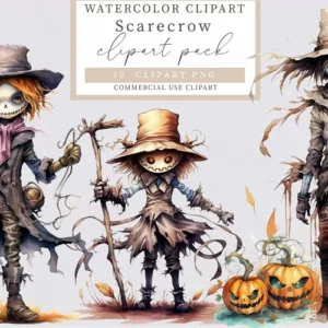 Scarecrow clipart, Halloween clipart,